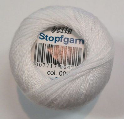 BELLA Stopfgarn, 100%Bw.; 20m Farbe 009 weiß