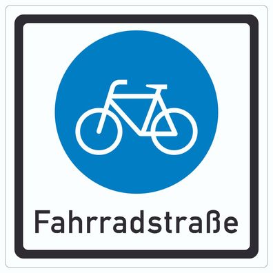 Aufkleber Quadrat Fahrradstraße Symbol