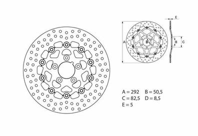 BREMBO Serie Oro Bremsscheibe schwimmend - 78B40822