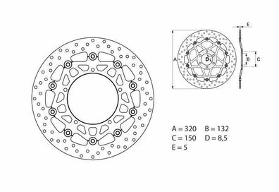 BREMBO Serie Oro Bremsscheibe schwimmend - 78B40871