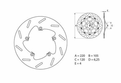 BREMBO Serie Oro Bremsscheibe starr - 68B40739