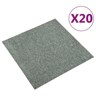 vidaXL Teppichfliesen 20 Stk. 5 m² 50x50 cm Grün