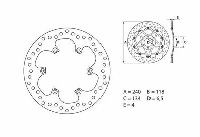 BREMBO Serie Oro Bremsscheibe starr - 68B40784