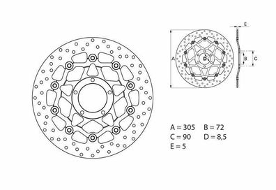 BREMBO Serie Oro Bremsscheibe schwimmend - 78B40845