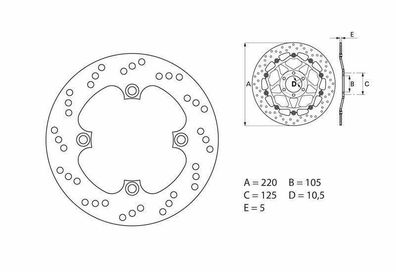 BREMBO Serie Oro Bremsscheibe starr - 68B40749