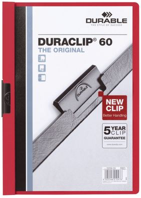 Durable 2209 03 Klemm-Mappe DURACLIP® 60 - A4, rot