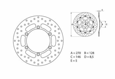 BREMBO Serie Oro Bremsscheibe starr - 68B407E6