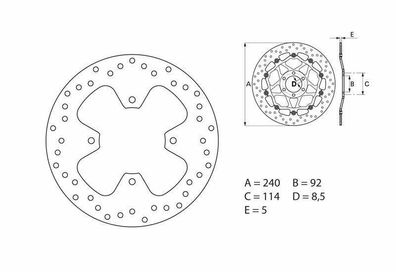 BREMBO Serie Oro Bremsscheibe starr - 68B40778