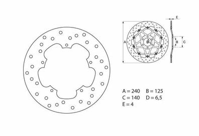 BREMBO Serie Oro Bremsscheibe starr - 68B40776