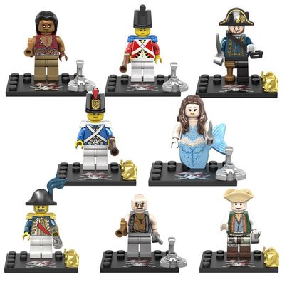 Piraten Meerjungfrau Baustein Minifiguren Spielzeug, 8 teiliges Set ( D )