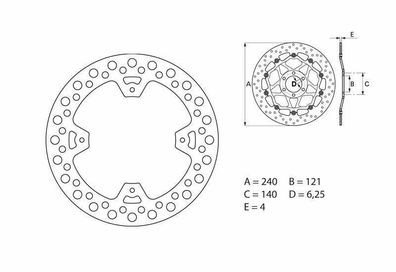 BREMBO Serie Oro Bremsscheibe starr - 68B40786