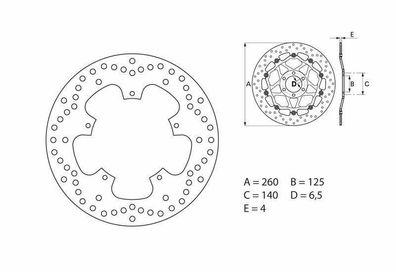 BREMBO Serie Oro Bremsscheibe starr - 68B407B6