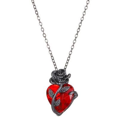 Gothic Dark Love Rose Halskette für Frauen, Schlüsselbeinkette, Valentinstagsgeschenk