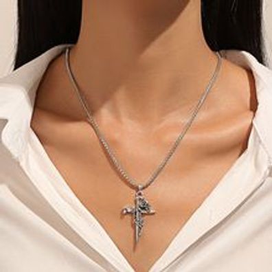 Gothic-Kreuz-Halsketten, Anhänger, Herren- und Damenschmuck, Valentinstagsgeschenke