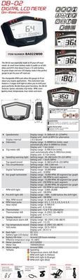 Digitaler Multifunktions-Tacho Koso DB02R universal