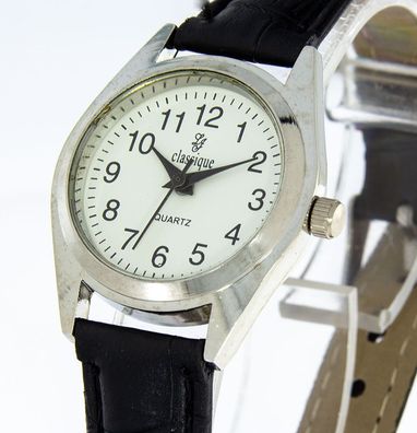 Damenuhr Classique silber schwarz 28mm