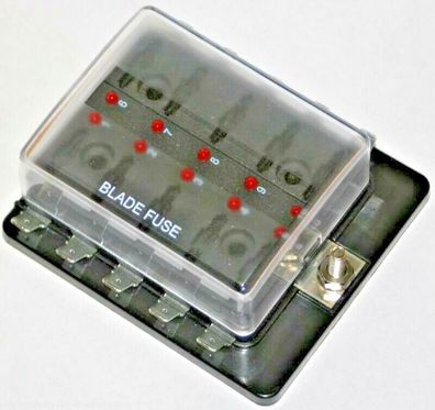 10-Fach, Sicherungsdose mit Ausfallled LED, icherungshalter, 12/24 Volt