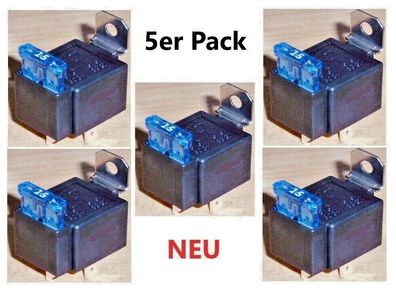 5er Pack: Youngtimer / Oldtimer: 6 Volt, 15 Ampere, Relais inklusive Sicherung