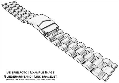 Minott Uhrenarmband 20mm Edelstahl silberfarben Faltschließe