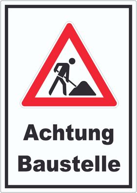 Achtung Baustelle Aufkleber Arbeitsstelle