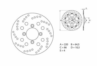 BREMBO Serie Oro Bremsscheibe starr - 68B40741