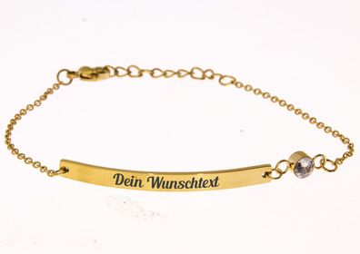 Armband Edelstahl Farbe gold mit Gravur