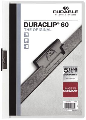 Durable 2209 02 Klemm-Mappe DURACLIP® 60 - A4, weiß