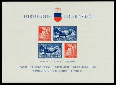 Liechtenstein BLOCK Kleinbogen Block 2 postfrisch X6A8B3E