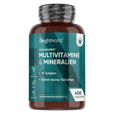 Multivitamin Tabletten - 365 Vegane Stück mit 25 Vitamine & Mineralien - Vitamin A-Z