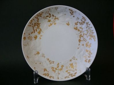 Porzellan Schale Obstschale, Servierplatte, Beilagenplatte mit Echt Gold Malerei 3D