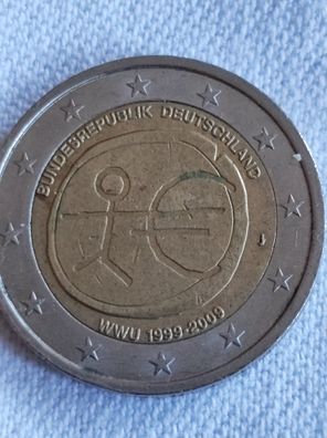 2 Euro Münze Strichmännchen WWU 1999-2009 Deutschland