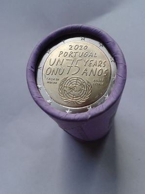 Rolle 25 x 2 euro 2020 Portugal 75 Jahre UNO Rolle Portugal 2020 Uno Portugal