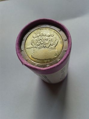 2 euro 2013 Malta Selbstverwaltung self government, aus Rolle entnommen