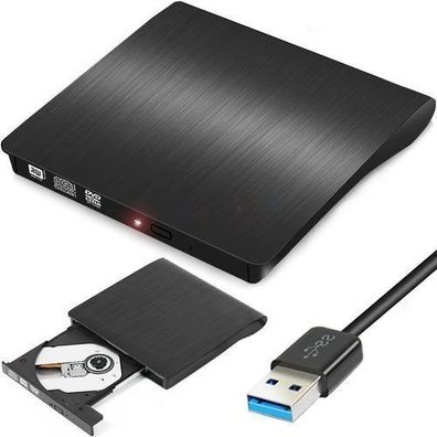 USB 3.0 External CD-DVD Brenner Laufwerk mit Kabel USB A, B, Slim Portable