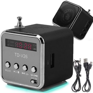 Digitaler Mini FM Radio Lautsprecher USB MP3 Micro SD Würfel Speaker Retoo