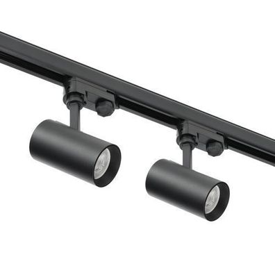 3-Phasen-Schienenset Nextrack - Schienensystem Komplett-Set mit 2x GU10 Lampe Schwarz