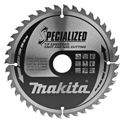 Makita Kreissägeblatt, Eingebettete Schneide 185 x 30 mm • 40 Zähne