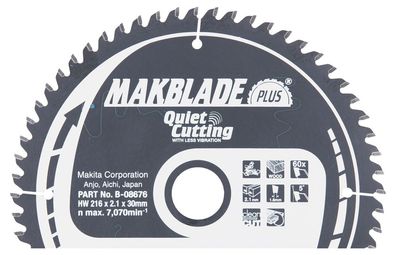 Makita Kreissägeblatt, Makblade PLUS 216 x 30 mm • 60 Zähne