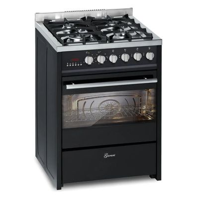 Gurari GCH E 610 BL Gas Elektro Standherd 60 cm Erdgas, Fl. Gas 4 Kw WOK, 60 L