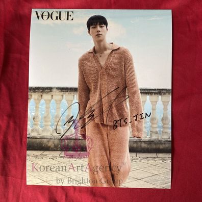 BTS Jin Vogue Korea 10 inches Foto Autograph