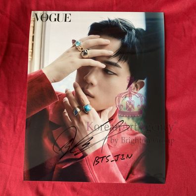 BTS Jin Vogue Korea 10 inches Foto Autograph