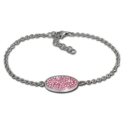 Amello Armband Damen Oval Edelstahl rosa Schmuck ESAS01A