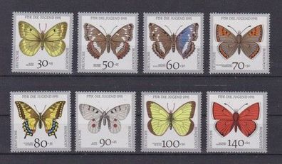 BRD 1991 postfrisch MiNr. 1512-1519 Gefährdete Schmetterlinge