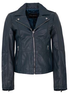 Jilani - Damen Lederjacke Lammnappa navy