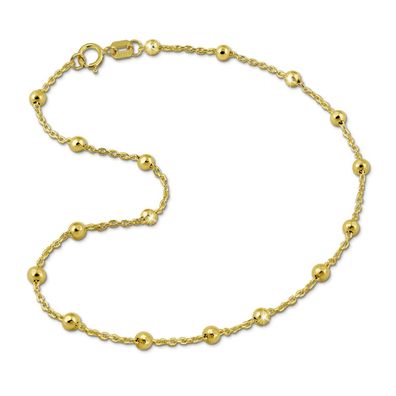 GoldDream Fußkette 333er Gelbgold 25cm Kugeln Damen Schmuck gold GDF0025Y