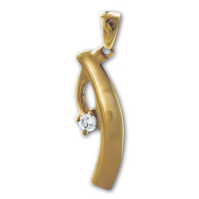 GoldDream 333 GOLD Ketten-Anhänger Elegance weißer Zirkonia Halsschmuck GDH511WY
