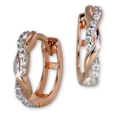 GoldDream rose Ohrringe Zirkonia 12mm 333 Rosegold 8 K Damen Creolen GDO5041E