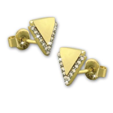 GoldDream Damen Ohrringe Dreieck Zirkonia Ohrstecker 333er Gelbgold GDO5208Y
