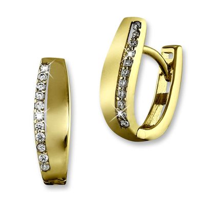 GoldDream Damen Ohrringe Beauty Zirkonia Creolen ECHT 333er Gelbgold GDO533WY