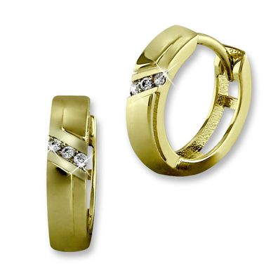 GoldDream Damen Ohrringe Linien Zirkonia Creolen ECHT 333er Gelbgold GDO542WY